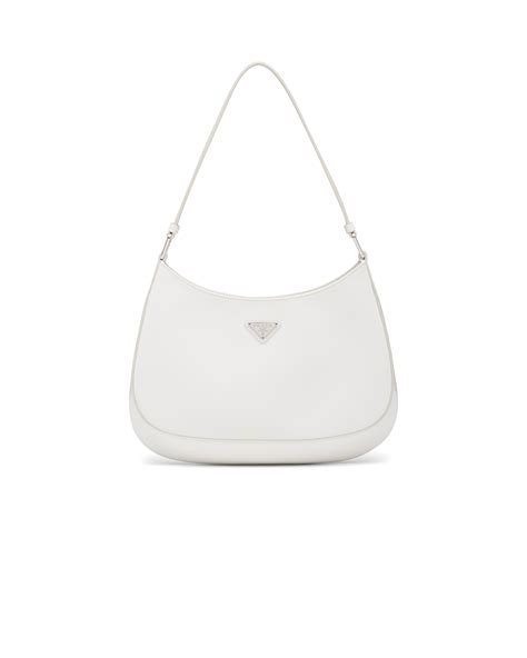 white prada hand bag|Prada over shoulder bag.